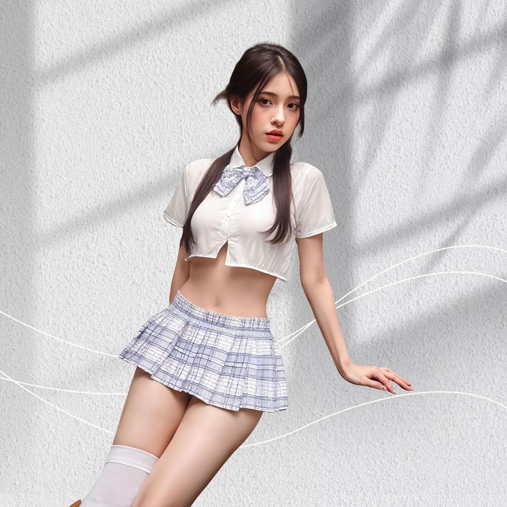 Sexy Campus JK Uniform College Seduction Pure Lust Skinny Ultra Short Pleated Skirt Suit Sex Lingerie
