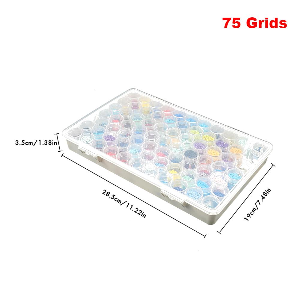 42/50/78 Grids Diamond Painting Bead Storage Container Diamond Art Bead Organizer Box Diamond Painting Plastic Storage Box