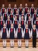 Children's Patriotic Choir Costumes - Boys & Girls Blue Outfits with Red Scarf for Recitation Competitions