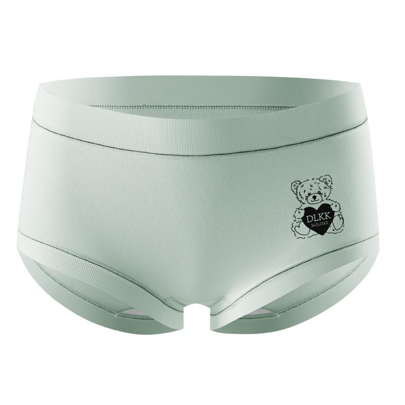 Ladies Autumn and Winter New Year Lovely Bear Pure Cotton Anti Bacterial Red Middle Waist Briefs