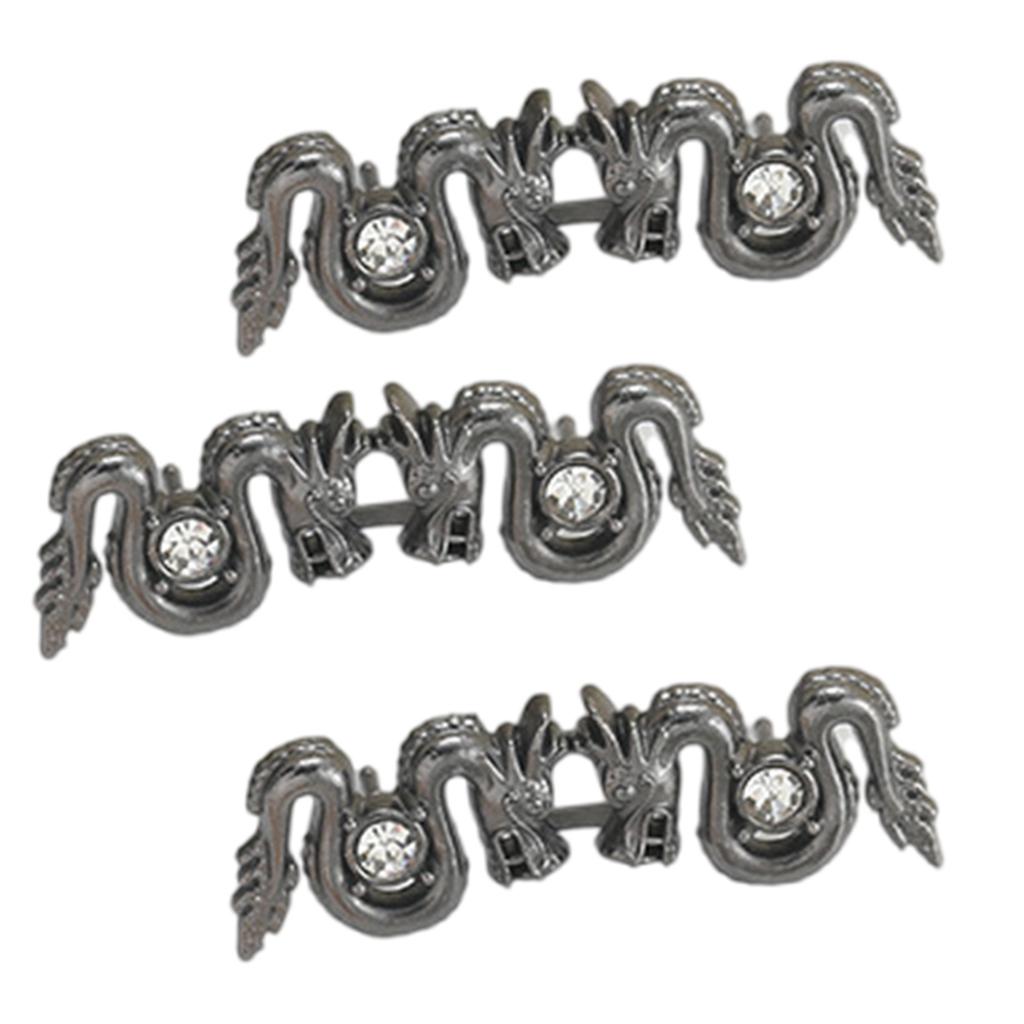 3Pieces Dragon Shape Waist Tighten Pin for Pants Jeans Waist Cinching Button Clasp Waist Brooch Clip Waist Fitness Pin