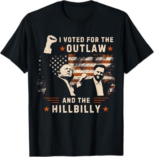 Trump President-Elec wbr/ t I Voted For Outlaw Hillbilly JD Vance T-Shirt Unisex T-Shirt XXXXL