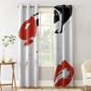 Red Lipstick Cosmetic Lips White Blackout Curtains For Living Room Bedroom Printed Window Treatment Drapes Home Decor
