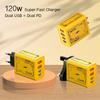 2C2A 120W PD Charger: Dual USB & Type-C 4-Port Adapter for European & American Phones