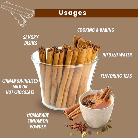 Vediska kryddor Ceylon Kanelstång 100g – Premium Sri Lankesisk Dalchini – Hela Barken för Matlagning, Bakning & Drycker – Färsk & Aromatisk