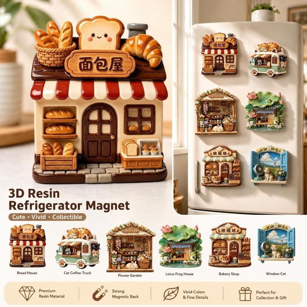 Cute Cat Theme Refrigerator Magnet 3D Relief Decorative Fridge Magnet  Home Decor