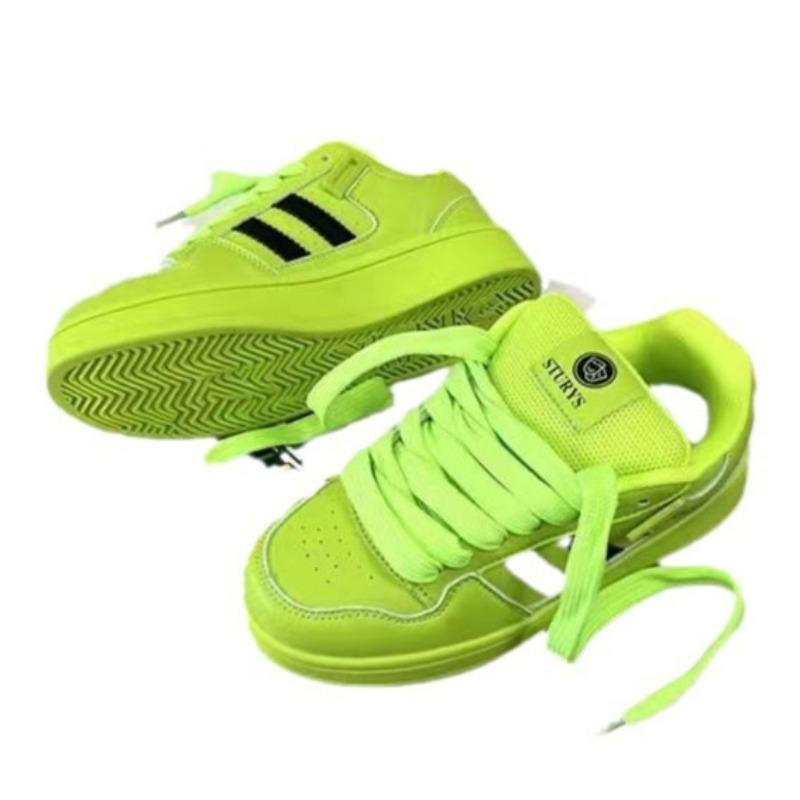 Casual shoes Guochao original niche fluorescent green niche bread shoes women's leisure summer new board shoes