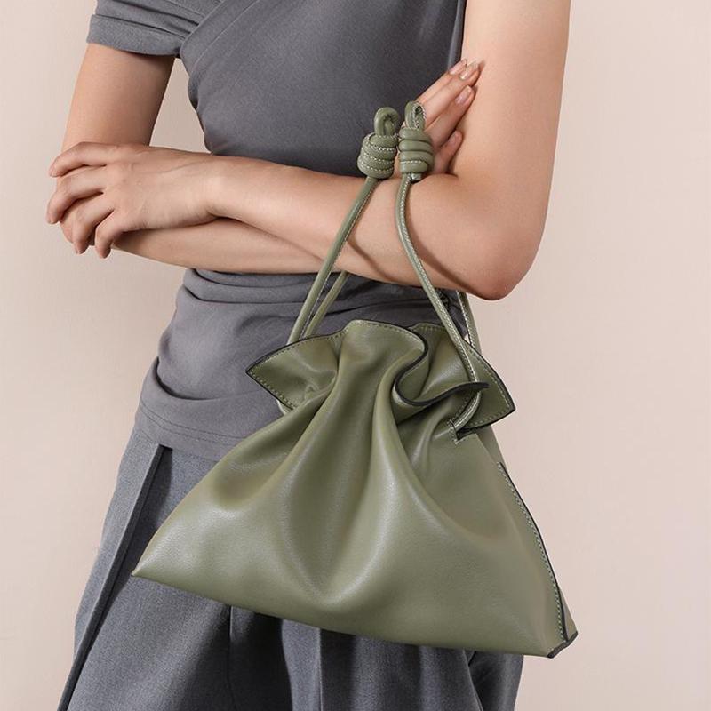 Marca Lusso Coulisse Lunga Borsa a Spalla Crossbody Design Pieghettato Pelle di Mucca Borsa Fortuna Moda Femminile Pochette Borsa a Secchiello Borse Capienti