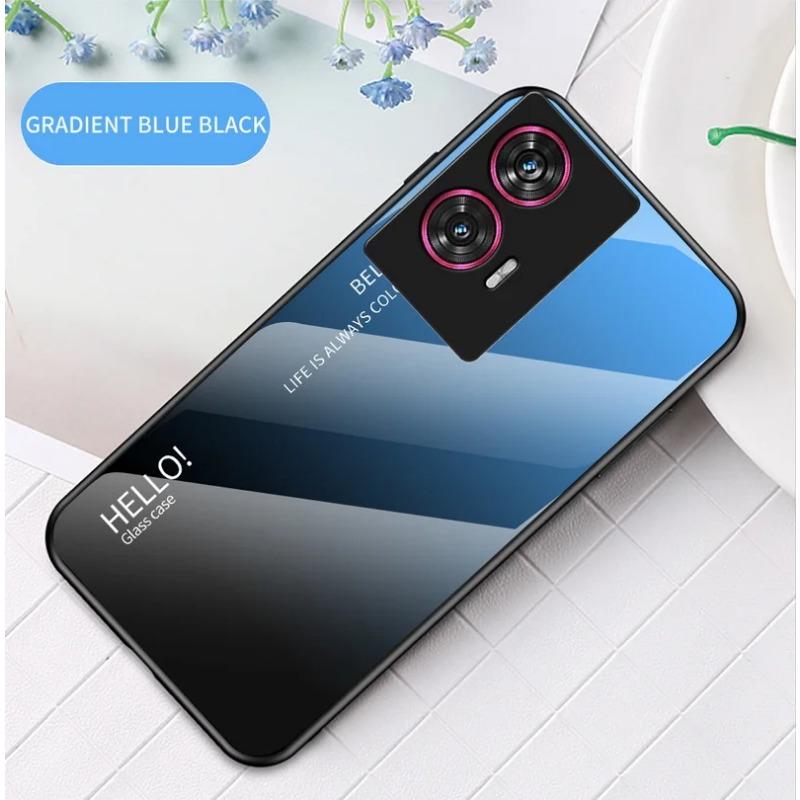 Gradient Tempered Glass Case for Moto Edge 50 Fusion 50 Pro 40 Edge40 Neo Edge 30 Ultra 20 Moto G04 G24 Camera Lens Protection Shockproof Back Cover