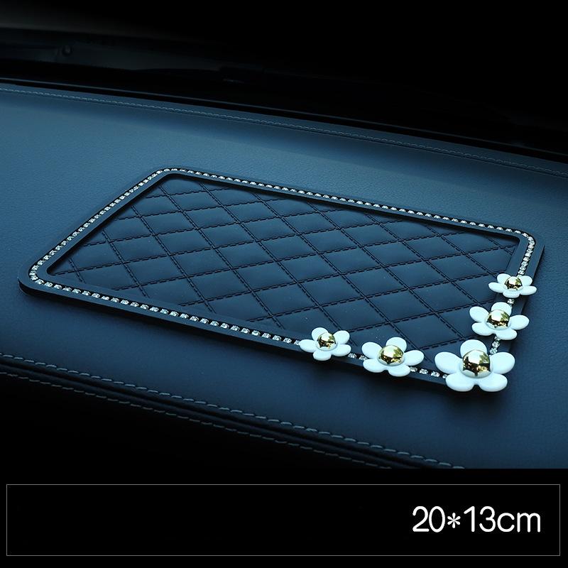 Car Anti-slip Pad, Car Ornament Car Feather Pad Car Interior Control Silicone Pad Car Decorative Diamondencrusted Pad NewProduct