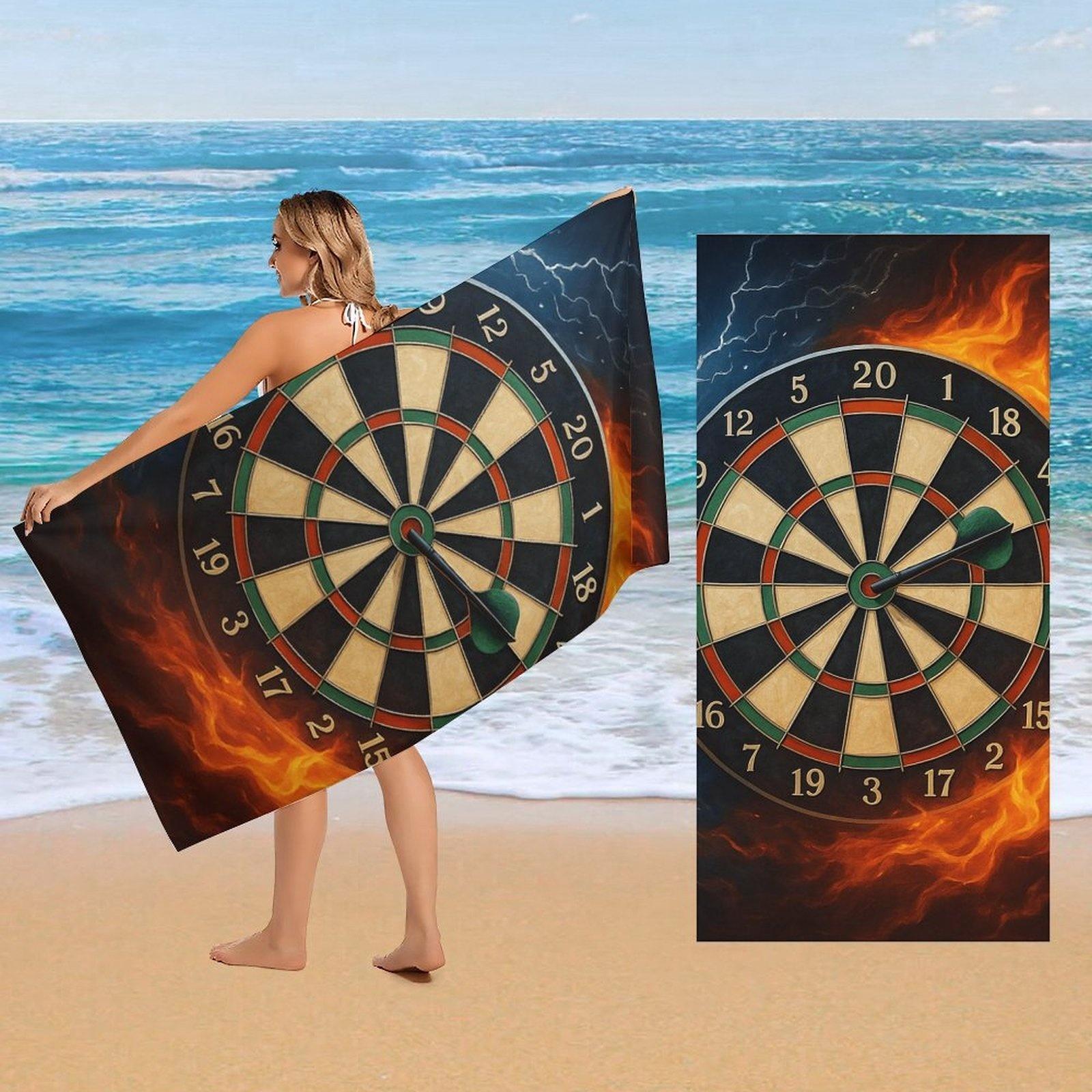 1 Stück Strand-Badetuch, Super saugfähig, Pfeilmuster, Leicht, Schnell trocknend für Pool, Fitnessstudio, Reisen, Ideales Geschenk für Dartspieler 120X180CM