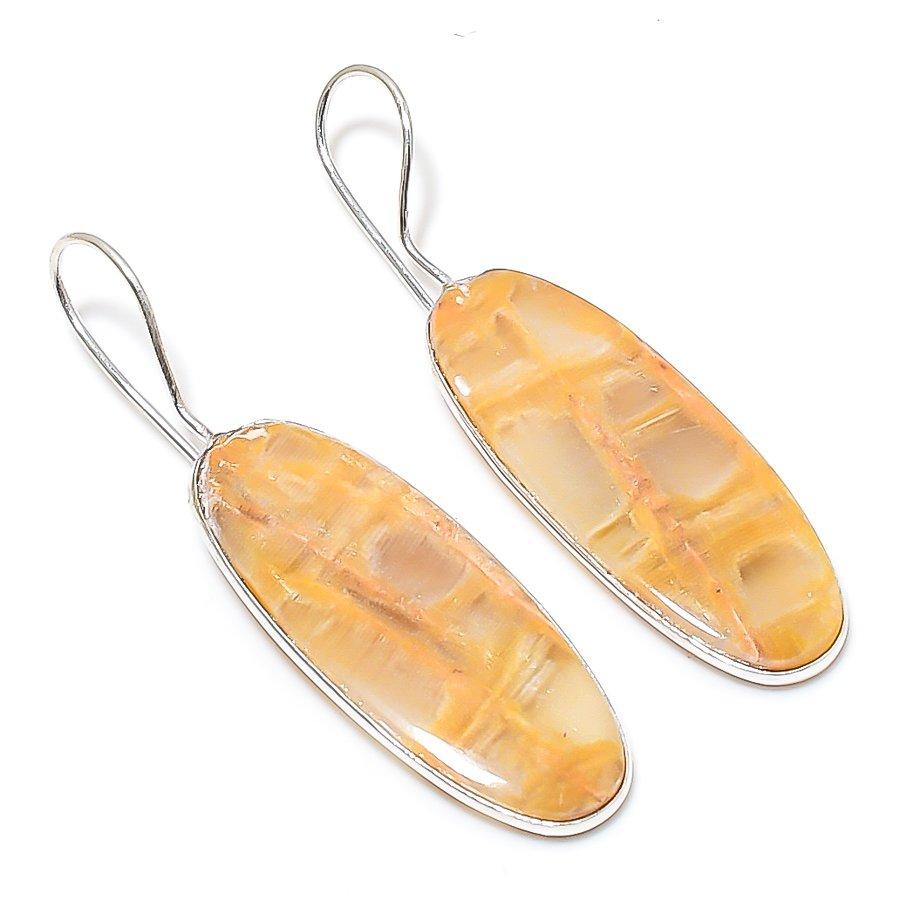 

Серьги ручной работы из стерлингового серебра 925 пробы с натуральным агатом, 2,05 дюйма, H4q50