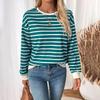 Yiyi Retro Women's Color Block Striped Pullover Hoodie for Spring/Autumn 2025