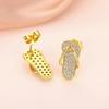 Schicke Ohrstecker in Pantoffelform für Mädchen Goldfarben Luxuriös Trendig Zirkonia Ohrringe Lustiger Damen Modeschmuck