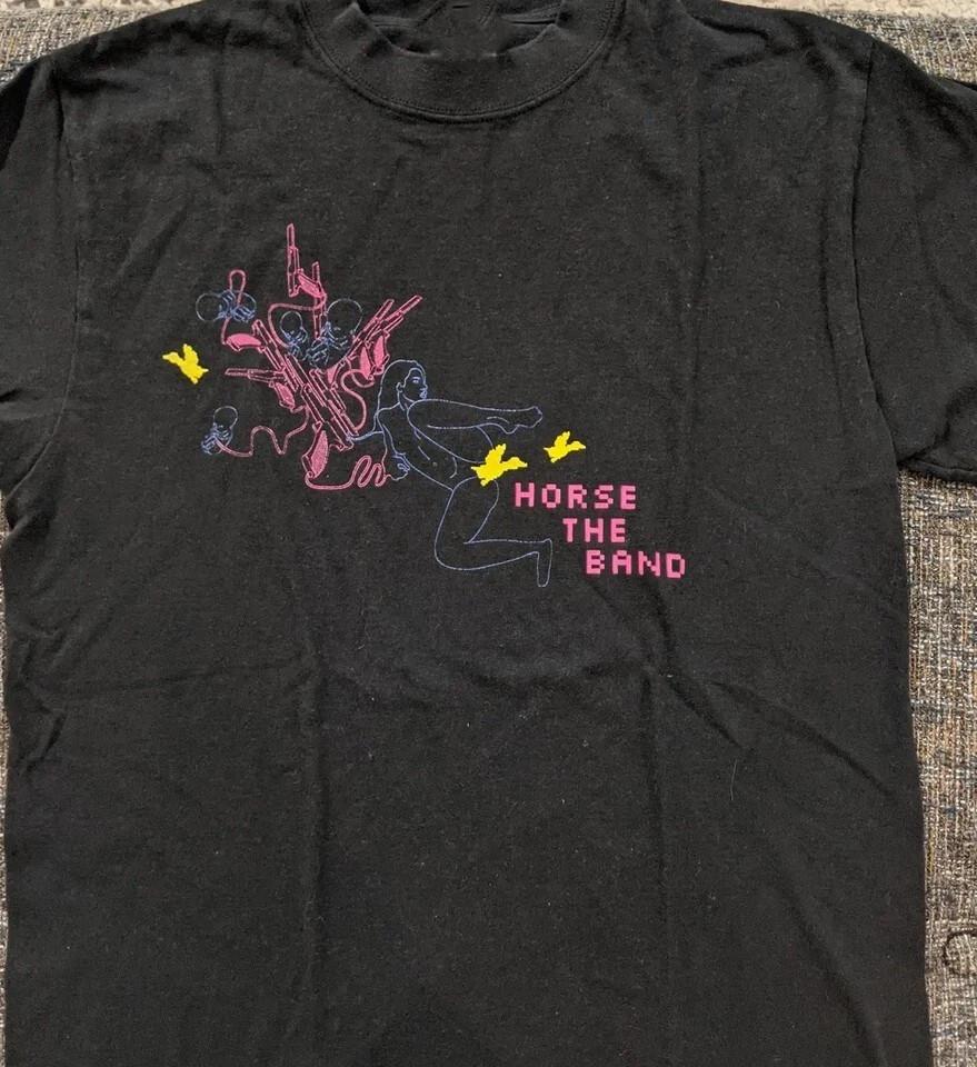 Horse the Band Collection Short Sleeve Cotton Black All Size Unisex T-Shirt L