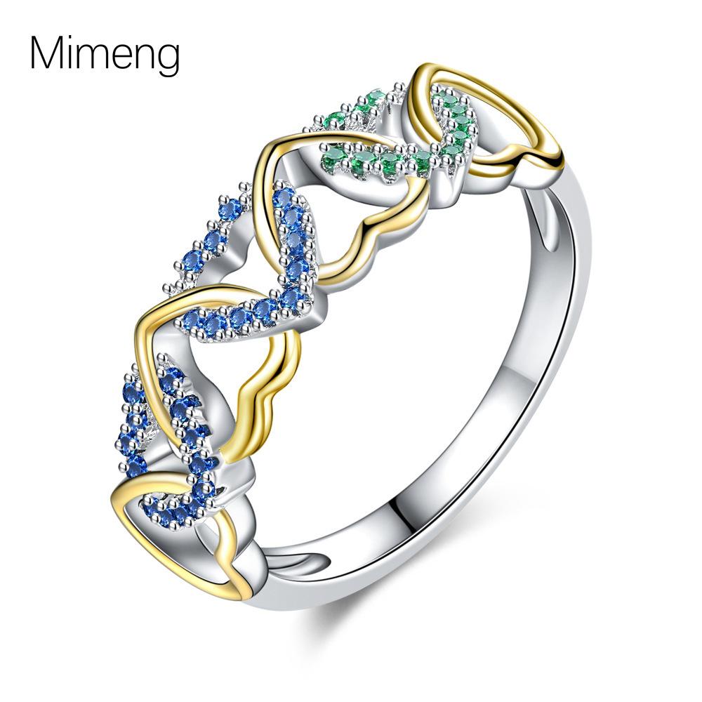 Two-Tone Heart-Shaped Zircon Ring - Women's Light Luxury Fashion Design