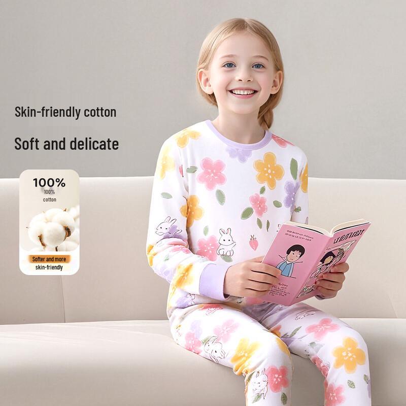 Yiershuang Girls  100% Cotton Thermal Underwear Set 160