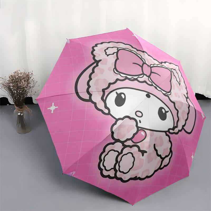 1pc My Melody Automatic Opening/Closing Umbrella with Foldable Design, Iron Frame Outdoor Umbrella for Festivals, Travel, Daily Use, Gift for Fans.Q01