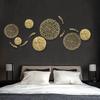 For Gold Wall Decoration Metal Hollow Out Coral Leaf Fish Pond Goldfish Background Hanging Copper Pendant Home