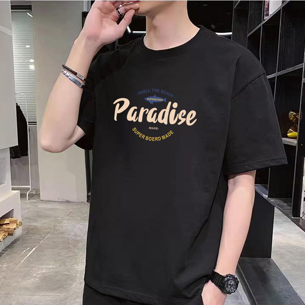 Summer Round Neck Letter Printed Couple's Top Fashionable Casual Short Sleeved Men's and Women's Universal Pure Cotton T-shirt