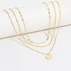 Women Chain Pentacle Star Round Coin Moon Bar Pendants Necklaces for Women Multi Layered Necklaces