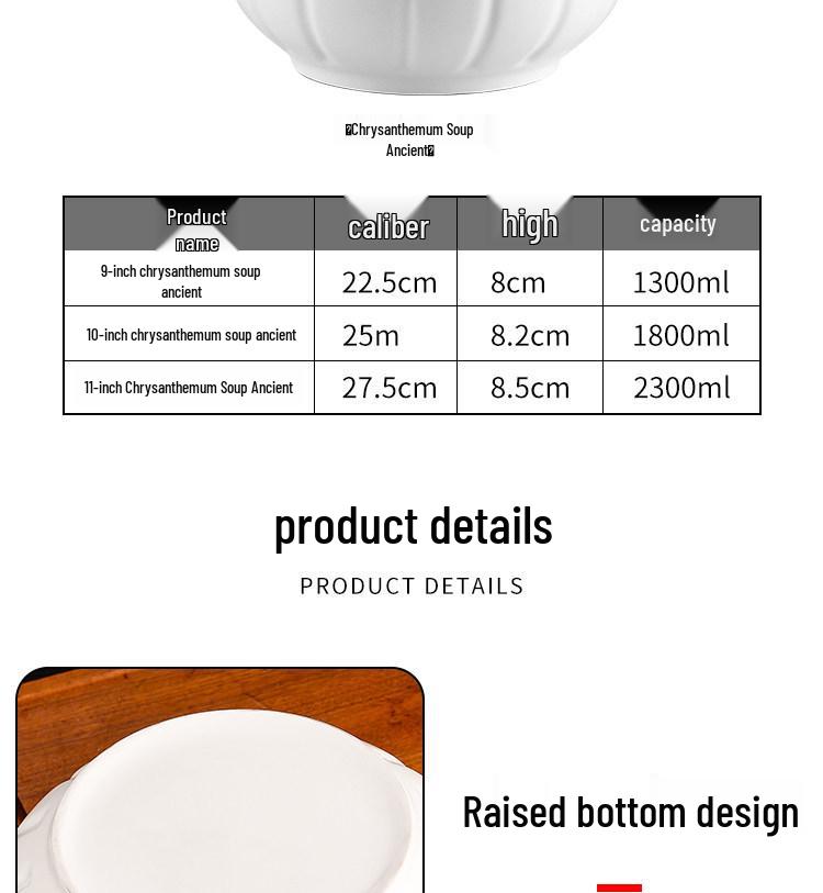 Large Pure White Ceramic Soup Bowl for Home or Restaurant.