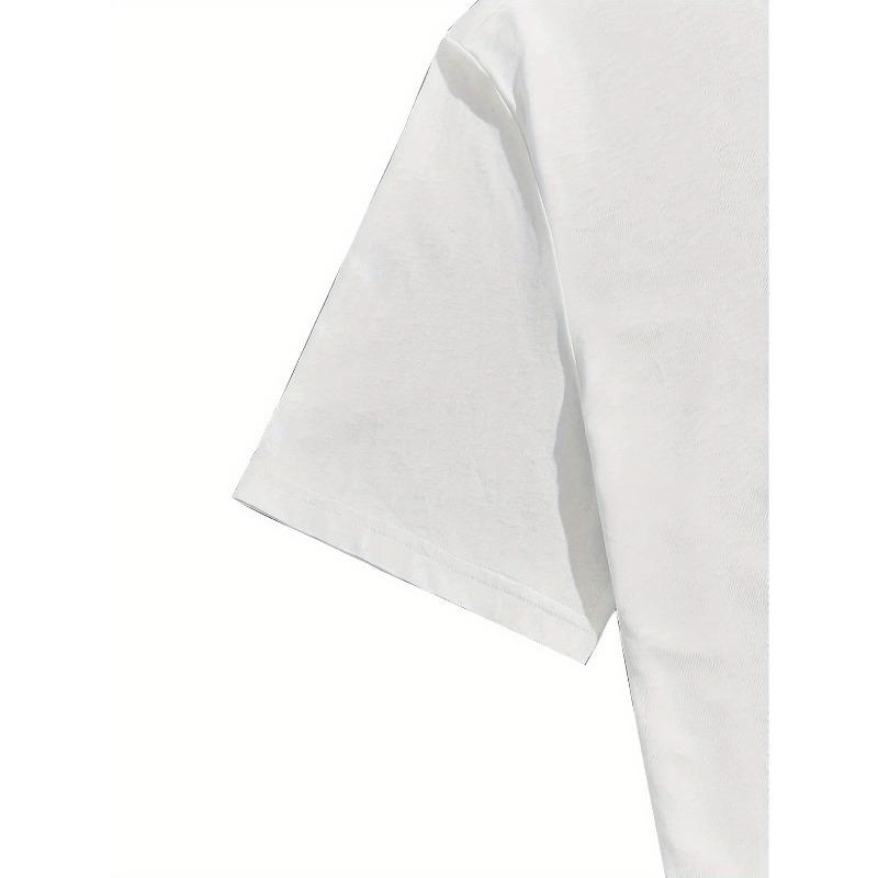 LOVE Print Plus Size Men's Short Sleeve T-Shirt, Trendy Versatile Breathable Tees For Everyday Wear