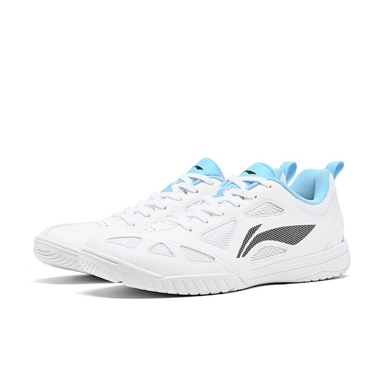 Li Ning Breathable Support Lightweight Casual Scenario Low top Table Tennis Shoes Unisex White Blue APPU031-3