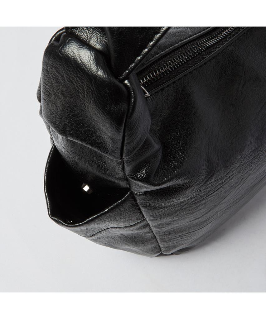 The Green Lab Faux Leather Hobo Crossbody Bag [Black]