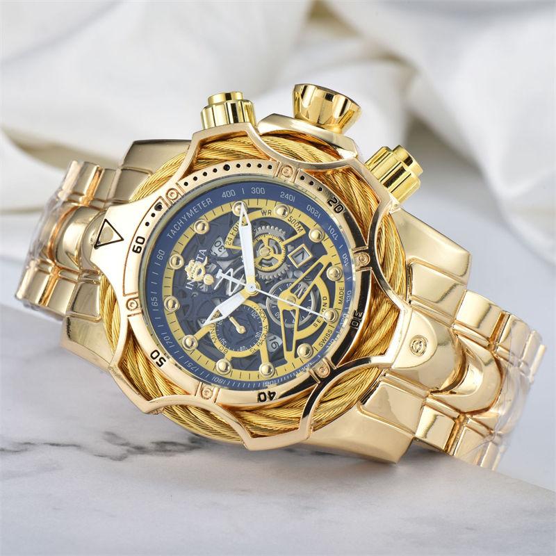 Men's Watch Large Dial Steel Belt Sports Quartz Watch Fashion Outdoor Wristwatch GZW