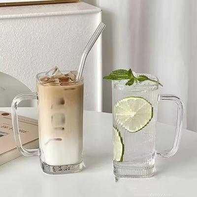 Heat Resistant Coffee Cup Square Water Cup Ins Juice Glass  Home Bar