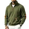Men's Vintage Half Zip Sweatshirt Stand Collar Relaxed Fit Casual Autumn Winter Pullover