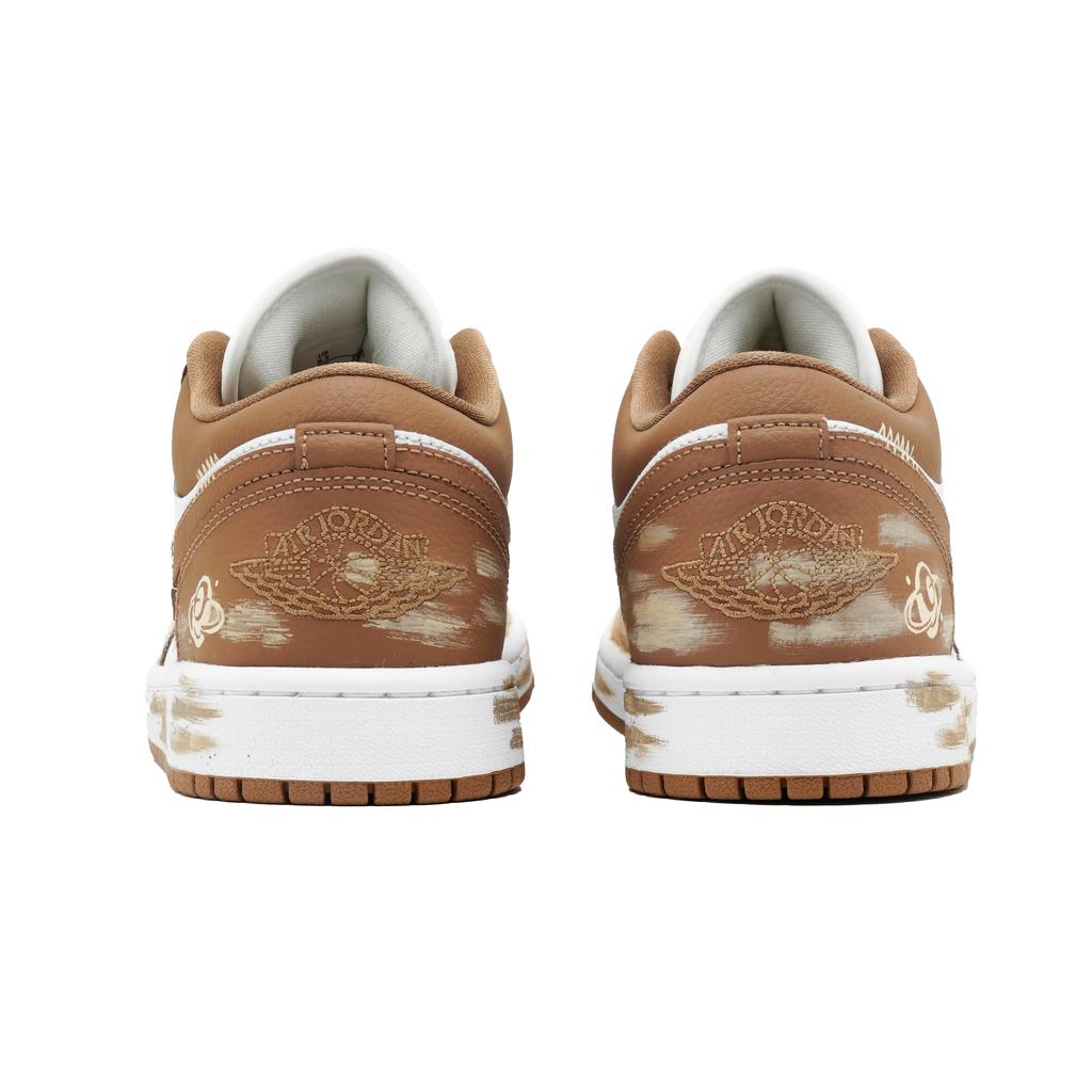 Jordan Air Jordan 1 Saturn Satellite Slip Resistant Abrasion Resistant Low Top Vintage Basketball Shoes Unisex Coffee DC0774-202(Team861-)