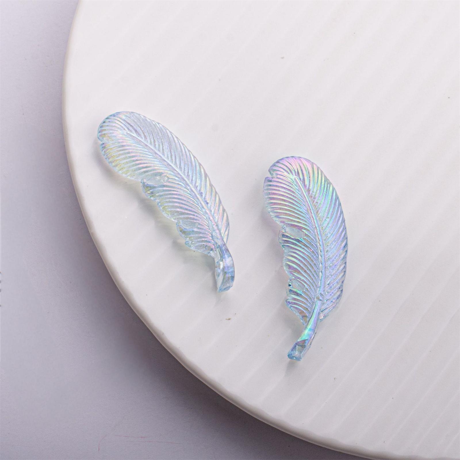 

УФ-покрытие толстое перо красивые прозрачные акриловые плоские отверстия подвесные бусины DIY мобильный телефон цепочка автомобильные подвесные аксессуары One Size синий