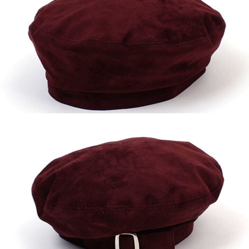 

Универсальная химия Берет из винной замши с поясом Берет FREE