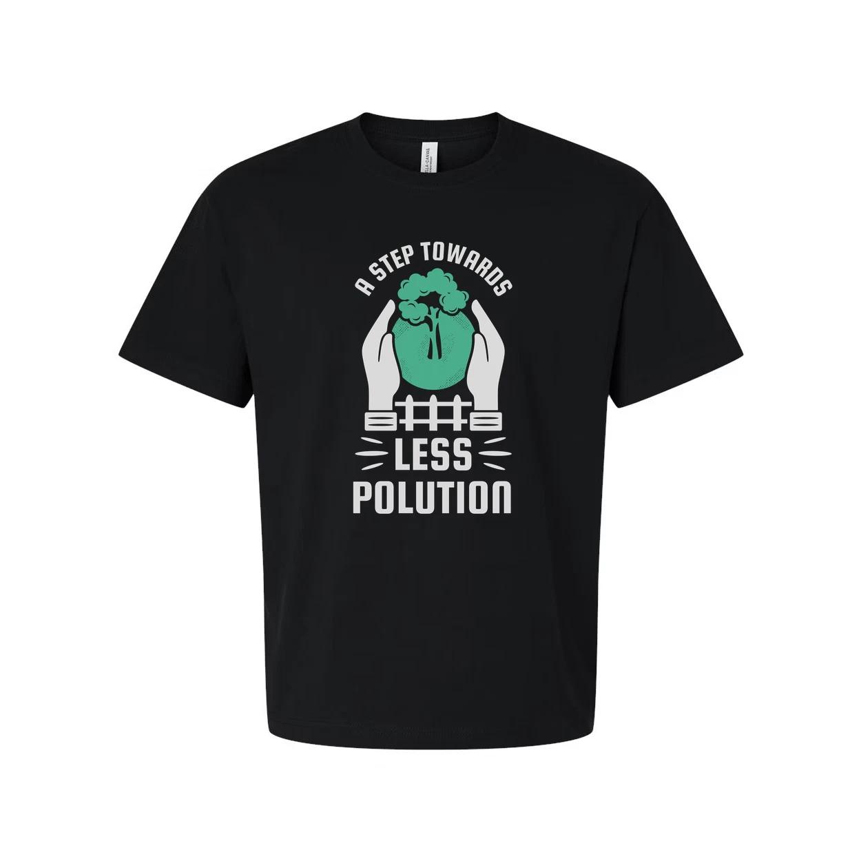

Unisex Gardening T Shirt With Plant Emblem And Message Promoting Less Pollution S