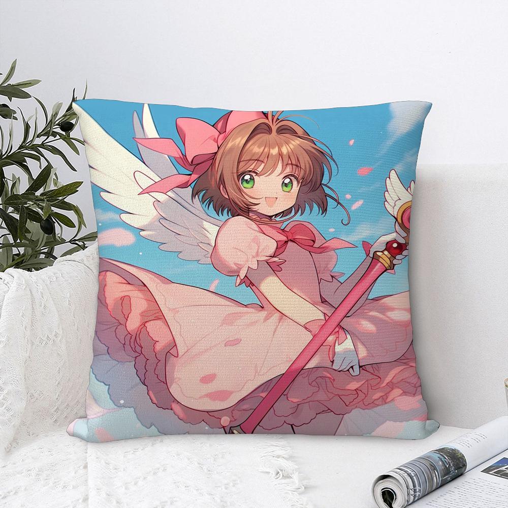 Anime C-Cardcaptor S-Sakura Pillow Case Sofa Decorative Home Double-sided Printing Short Plush Cushion Cover Throw Pillow Cover