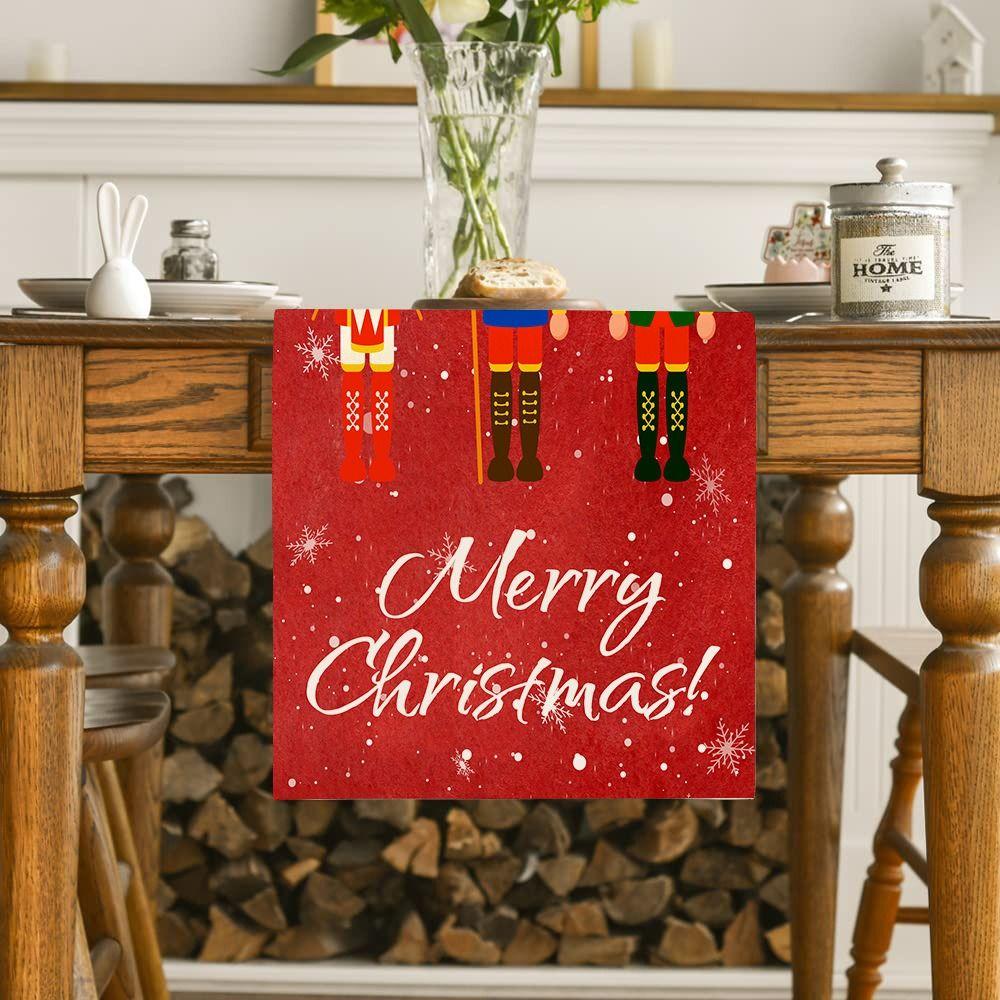 Rechteckige Weihnachts-Tischflagge Schneemann-Druck Tischdecke Weihnachts-Tischläufer Küche