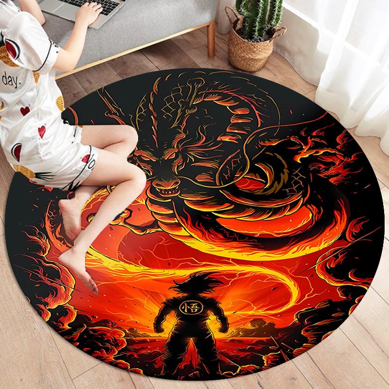 Dragon Ball Super Round Area Rug Carpet Rug For Living Room Bedroom Sofa Playroom Decor Nonslip Floor Mat