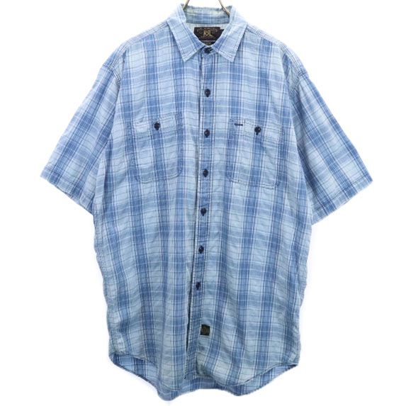 RRL 90s Black tag, initial tag, red three stars Check Pattern Short sleeve shirt Men's Used