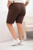Spodenki Damskie Bawełniane Plus Size Z Paskiem Brązowe Xxl