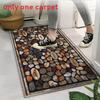 Modern Wood Grain Pebble Door Mat With Polyester Fabric For Home Entrance And Bathroom Use