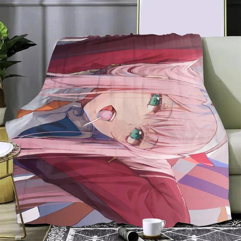 Sexy Girl ZERO TWO DARLING Printed Blanket Picnic Blankets Warm Blanket Soft and Comfortable Blanket Home Travel Birthday Gifts