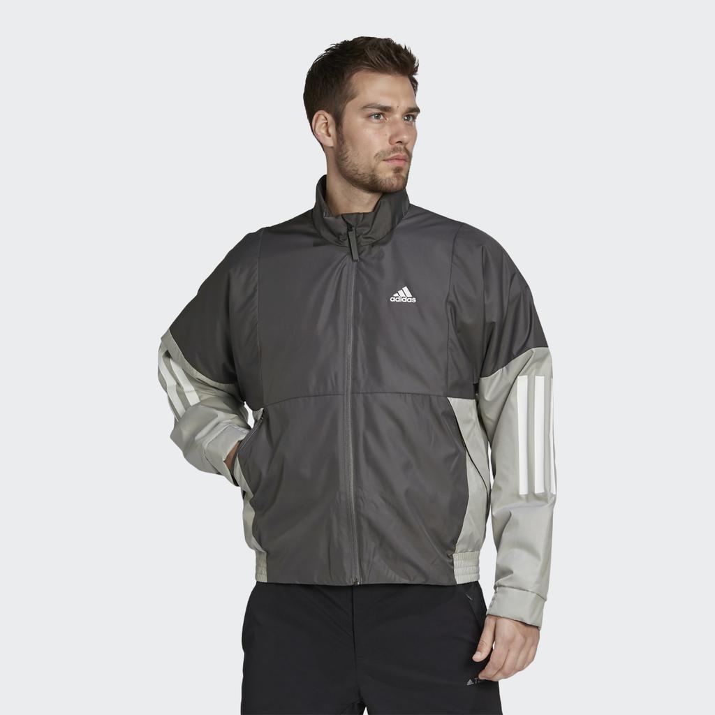 adidas BTS Hafif Ceket Rüzgar Geçirmez Spor Dik Yaka Erkek Dış Giyim Gri FT2442