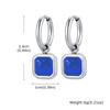 Trendy Geometric Tiger Eye Natural Stone Pendant Earrings for Men Boys, Blue Green Stone Stainless Steel Drop Earrings Jewelry