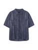 BUCKAROO Men'S Cotton Linen Washed Two-Pocket Short Sleeve Shirt Light Blue