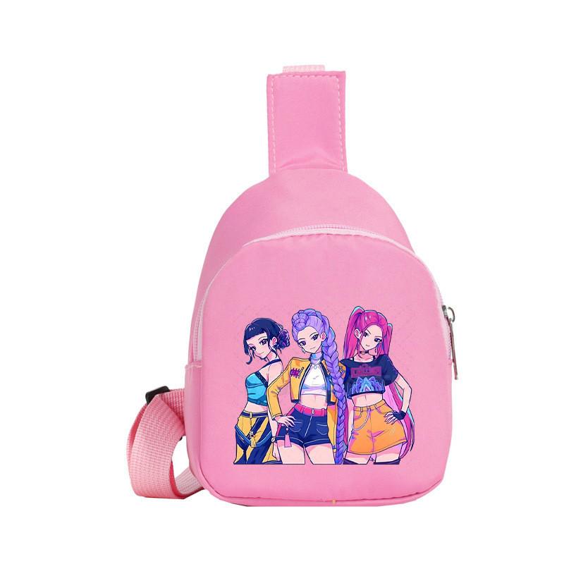 Kids Girls Kpop Hunters Rumi Zoey Mira Printed Student Lightweight Breast Bag Casual Messenger Bags