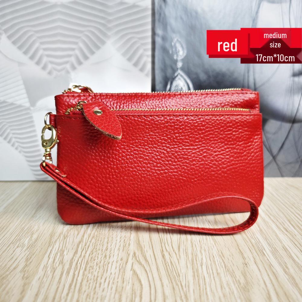 Korean Style Genuine Leather Multi-Functional Women's Wristlet Clutch Wallet
