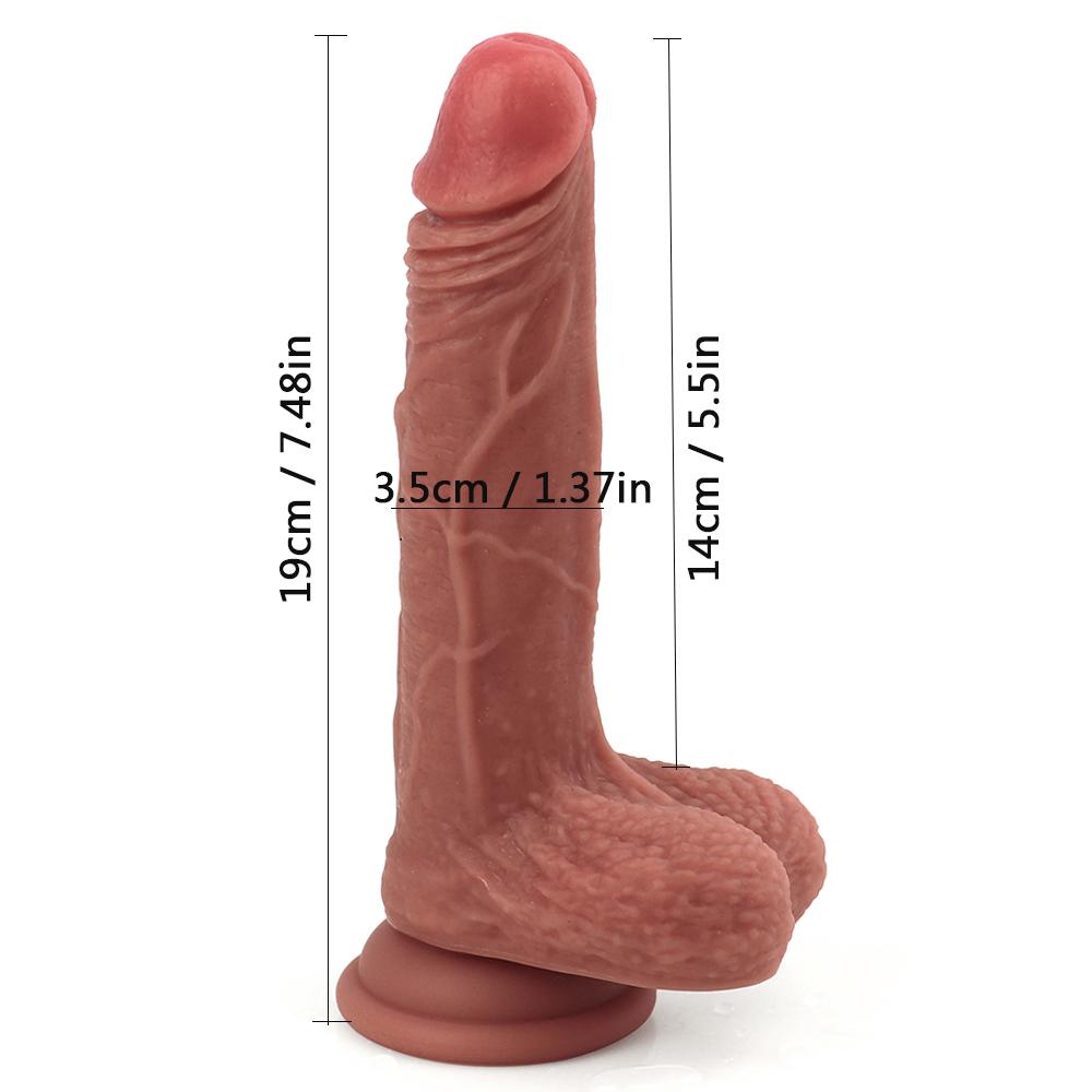 MoDi Realistischer Dildo Stretch Thrust G-Punkt Klitoris Anal Riesiger Penis Erwachsene Sexspielzeug für Frauen Paar Flirtwerkzeug