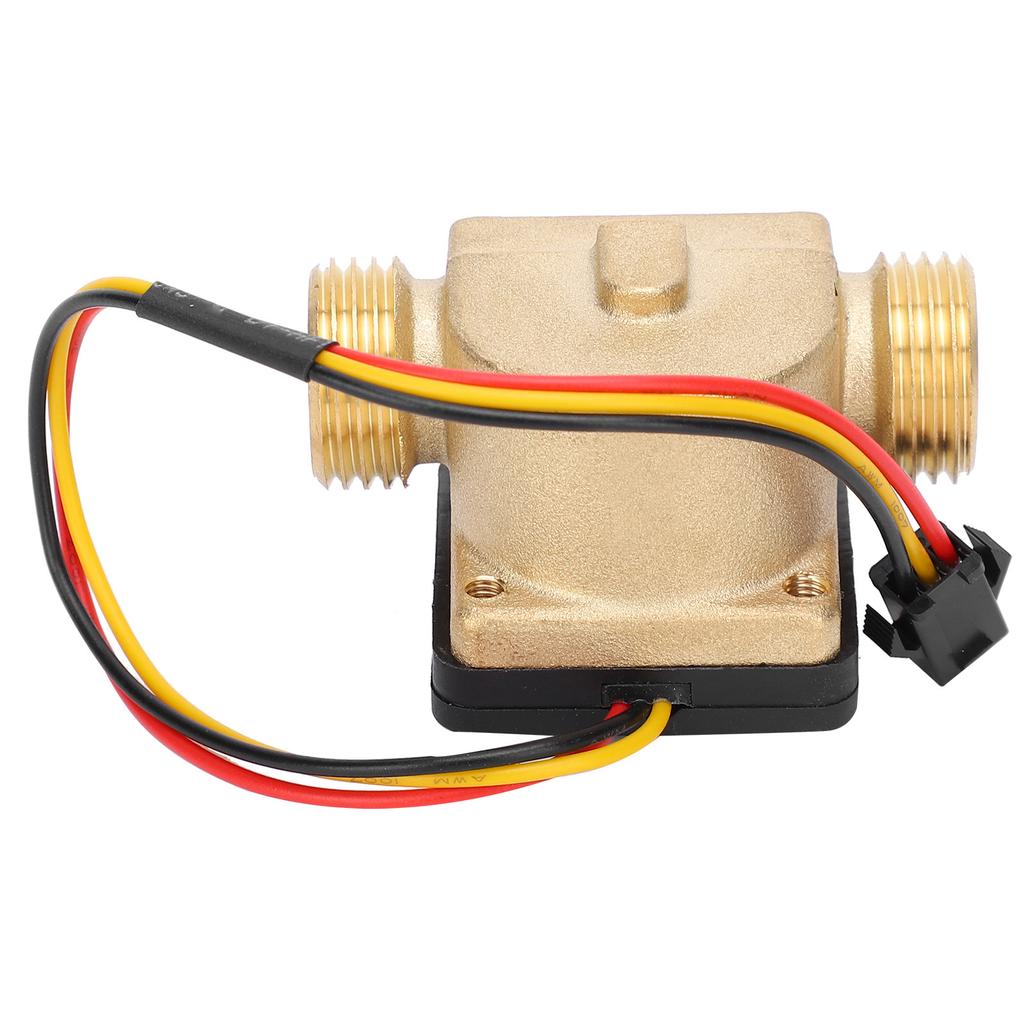 G1/2in Male Water Flow Sensor Counter Brass Hall Flowmeter  3‑24V for Water Heaters Credit Card Ma